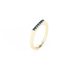 4US Cesare Paciotti Ring Silber mit blauen Zirkonia und Gold-Finish, Größe verstellbar von 50 bis 58. Die Referenz ist 4UAN5421W, Sterling Silber von 4US Cesare Paciotti