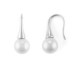 Damen-Ohrring Silber Farbe Rhodium Perle Weiß Verschlussart Haken Die Referenz lautet: 4UOR6593W. von 4US Cesare Paciotti