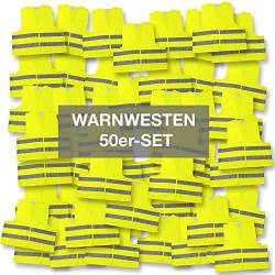 4business 50 Stück Qualitäts Kfz Warnweste gelb EN ISO 20471 Klasse 2 für Erwachsene Unisize TÜV-geprüft waschbar von 4business