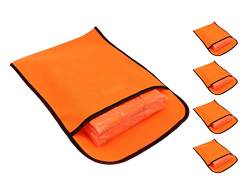 5 Sets Warnwestenbeutel orange inkl. je 2 Warnwesten Unisize EN ISO 20471 für Erwachsene Autoset von 4business