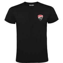 4people Ducati Corse T-Shirt, Schwarz, 100 % Baumwolle, Größe S-XXL: Stil und Eleganz auf jeder Route, Schwarz , XXL von 4people