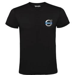 Schwarzes T-Shirt mit Volvo-Logo: Stil und Komfort aus 100% Baumwolle | Erhältlich in den Größen S bis XXL - Herren Kurzarm, Schwarz , S von 4people