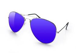 4sold Damen Herren Sonnenbrille Mirrored Lenses Unisex Sunglasses (Blue) von 4sold 1976