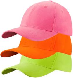 4sold (3 Stück) Baseball Cap für Männer Frauen 100% Baumwolle Baseball Cap Sport Casual Einfarbig Sonnenhut Hüte Messing Polo Stil Klassisch, Farbset 5, One Size von 4sold