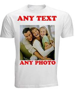 4sold Erstellen Sie Ihre eigenen personalisierte t-Shirt Uinisex Herren Kinder Beliebiges Foto Beliebiger Text, (Weiß, Unisex L) von 4sold