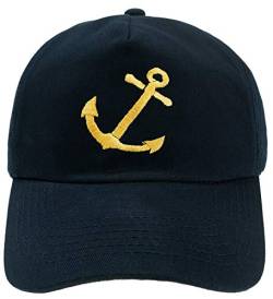 4sold Herren Kinder Kapitänsmütze Weiss Army Military Baseballmütze Security Cap Captain Ancient Mariner Captain Cabin Boy Crew First Mate Yachting Inschrift Schriftzug Gold (Anchor, Kinder) von 4sold