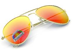4sold Klassische Unisex Polarisierte Sonnenbrille in vielen Farbkombinationen (Orange) von 4sold
