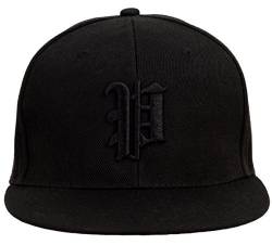 4sold Snapback-Hut, mit erhabener schwarzer 3D-Stickerei Letter, Baseball-Cap, Hip-Hop Cap, Hut, Kopfbedeckung Gr. Einheitsgröße, P von 4sold