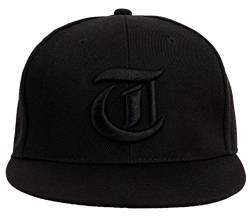 4sold Snapback-Hut, mit erhabener schwarzer 3D-Stickerei Letter, Baseball-Cap, Hip-Hop Cap, Hut, Kopfbedeckung Gr. Einheitsgröße, T von 4sold