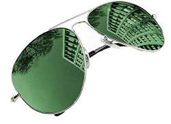 4sold Sonnenbrille in vielen Farbkombinationen Klassische Brille Unisex Sonnenbrille (Spiegel grün) von 4sold
