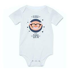 4you Design Baby BODY -Hurra Du wirst Opa- kurzarm Jungen & Mädchen - Geschenk für werdende Großeltern –Schwangerschaft verkündigen ankündigen (Du wirst Opa) von 4you Design