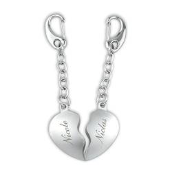 4you Design Partner Schlüsselanhänger - Broken Heart inklusive Gravur - Valentinstag Geschenk Valentinstagsgeschenk Geschenkidee Freund Freundin Mann Frau von 4you Design