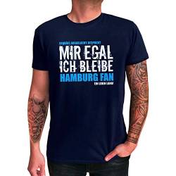 4you Design Blaues T-Shirt Hamburg EIN Leben lang, Fanartikel, Fußball Trikot 100% Baumwolle für Männer und Frauen, Strapazierfähiges Tshirt für das Stadion Größe L von 4youDesign