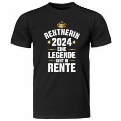 T-Shirt -Rentner/Rentnerin 2024 - Eine Legende geht in Rente- schwarz – Rente, Ruhestand, Pension - Renteneintritt Geschenk für Mutter Vater Oma Opa von 4youDesign
