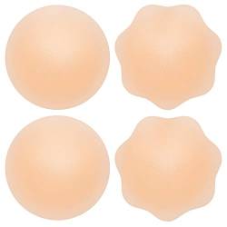 Nippelpads Damen Nipple Cover - 2 Paar - Wiederverwendbare & waschbare Silikon Nippel Covers - Dünne Selbstklebende Brustwarzen Nippelabdeckung - Reusable Silicone Nipple Pads for Women von 5 STARS UNITED