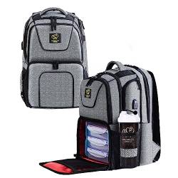 UPGRADED 519 Fitness Meal Prep Rucksack, isoliert, wasserdicht, Kühler, Wanderrucksack für Herren und Damen, Picknick-Kühler Rucksack mit 3 Mahlzeit-Behältern und 2 Kühlakkus Large grau von 50 FIVE ONE NINE