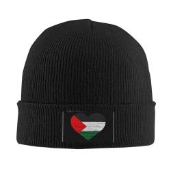 501 Beanie Mütze Palästina-Flaggen-Herz Palästina-Schwarzes Beanie Hat Bequeme Wintermütze Klassisches Cuffed Hats Für Radfahren Fischen Laufen von 501