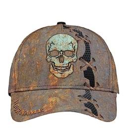 501 Benutzerdefinierte Totenkopf-Klassiker-Kappe Mit Personalisiertem Namen Herren Damen Baseball Cap Baumwolle Baseballmütze Reine Farbe Snapback Kappe Für Draussen Laufen Reisen von 501