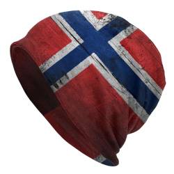 501 Damen Herren Slouchy Turban Verblasste, Beunruhigte Norwegen-Flagge Slouchy Beanie Mütze Bequeme Chemo Hut Weich Sportmütze Für Skifahren Adult Winter von 501