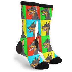 501 Dobermann-Pinscher-Hunde Herren Damen Arbeitssocken Atmungsaktiv Wandersocken Schweißableiten Trekkingsocken Für Laufen Spazieren Outdoor von 501