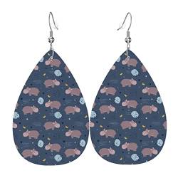 Ohrringe Nilpferd-Tier Baumeln Ohrringe Dekorative Ohrringe Baumeln Klassischen Leder Ohrringe Für Mädchen Schmuck Frauen von 501