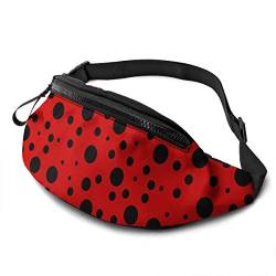 Bauchtasche Polka Dot Marienkäfer Hüfttasche Verstellbarer,Große Kapazität Gurttasche Für Aktivitäten Sport Wandern 14X35cm von 550