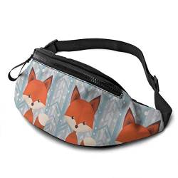 Brusttasche Wald Orange Fox Hüfttaschen Mit Reißverschluss,Große Kapazität Sport Hüfttasche Für Camping Aktivitäten Outdoor 14X35cm von 550