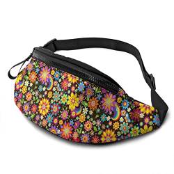 Damen Brustbeutel Blumentapete Mit Regenbogen Schultertaschen Multifunktionale,Große Kapazität Taillentasche Für Camping Hundetraining Joggen 14X35cm von 550