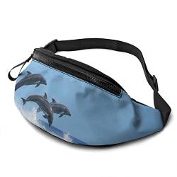 Gürteltasche Delphinspringen Damen Brustbeutel Stylisch,Verstellbarer Brusttasche Für Laufen Outdoor Reisen 14X35cm von 550