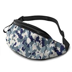 Gurttasche Blau-Weiße Militärtarnung Damen Brustbeutel Atmungsaktiv,Mode Schultertaschen Für Joggen Wandern Running 14X35cm von 550