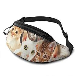 Gurttasche Katzen Damen Bauchtasche Verstellbarer,Atmungsaktiv Sport Hüfttasche Für Geschenke Herren Damen 14X35cm von 550