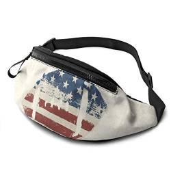 Handytasche Tasche Grunge Amerikanische Flagge Hüfttasche Stylisch,Große Kapazität Gurttasche Für Damen Spazieren Reisen 14X35cm von 550