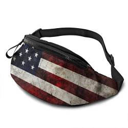 Hüfttasche Beschädigte Amerikanische Flagge Gurttasche Atmungsaktiv,Stylisch Damen Brustbeutel Für Geschenke Herren Fahrrad 14X35cm von 550