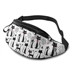 Hüfttasche Katzen Damen Brustbeutel Mode,Verstellbarer Bauchtasche Für Radfahren Wandern Laufen 14X35cm von 550