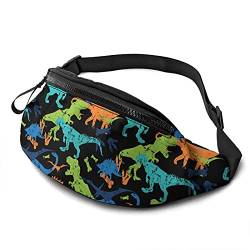 Hüfttaschen Helles Dino-Muster Sport Gürteltasche Verstellbarer,Multifunktionale Handytasche Tasche Für Hundetraining Joggen Herren 14X35cm von 550