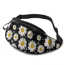 Hüfttaschen Weiße Gänseblümchen Und Punkte Umhängetaschen Verstellbarer,Stylisch Bauchtasche Für Joggen Aktivitäten Spazieren 14X35cm von 550