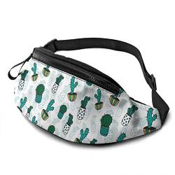 Sport Hüfttasche Bunte Kakteen Hüfttaschen Atmungsaktiv,Stylisch Gürteltasche Für Camping Hundetraining Damen 14X35cm von 550