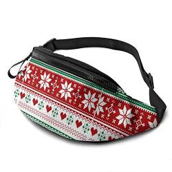 Sport Hüfttasche Gestricktes Weihnachtsmuster Hüfttaschen Große Kapazität,Mode Damen Brustbeutel Für Wandern Camping Running 14X35cm von 550