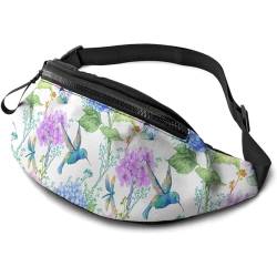 Sporttasche Blumen Schmetterlinge Kolibri Sport Hüfttasche Verstellbarer,Multifunktionale Hüfttaschen Für Damen Aktivitäten Outdoor 14X35cm von 550