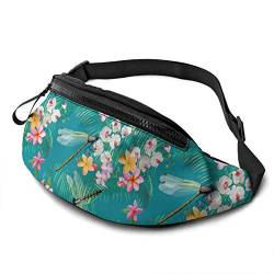 Umhängetaschen Tropische Blumenlibelle Brusttasche Große Kapazität,Mit Reißverschluss Lauftasche Für Outdoor Damen Laufen 14X35cm von 550