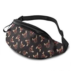 Waist Fanny Pack Französische Bulldogge Schultertaschen Mit Reißverschluss,Verstellbarer Bauchtasche Für Reisen Sport Joggen 14X35cm von 550