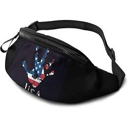 Waist Fanny Pack Handabdruck Usa Sport Hüfttasche Atmungsaktiv,Mit Reißverschluss Hüfttaschen Für Outdoor Running Radfahren 14X35cm von 550