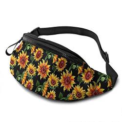 Waist Fanny Pack Sonnenblumenblume Hüfttasche Atmungsaktiv,Verstellbarer Bauchtasche Für Damen Running Laufen 14X35cm von 550