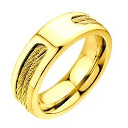 555Jewelry Ehering aus Edelstahl, doppelt gedrehte Zopfreihen, Inlay-Ring, Ehering für Herren, Metall, nicht bekannt von 555Jewelry