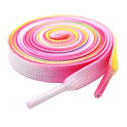 5Chaos Rainbow Fun Shoelaces for Kids, Girls and Women, Colorful Pastel Shoe Laces with Metal Aglets 1 Pair (28" (70CM), Rainbow Pink) von 5Chaos