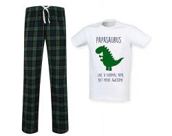 60 Second Makeover Limited Herren-Pyjama-Set Papaasaurus Papa Dinosaurier Tartan, grün, M/L von 60 Second Makeover Limited