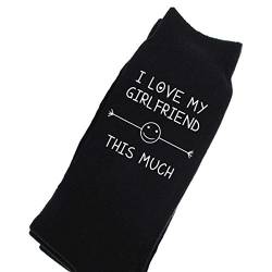 60 Second Makeover Limited Herren Socken I Love My Girlfriend This Much, schwarz, für Valentinstag, Freund, Geburtstag von 60 Second Makeover Limited