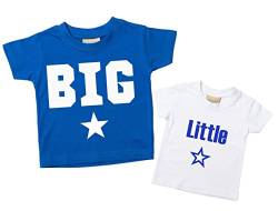 Großer Bruder Kleiner Bruder Stern Set Blau-Weiß T-Shirt Set Baby Kleinkind Kinder Verfügbar in den Größen 0-6 Monate bis 14-15 Jahre Neu Baby Jungen Bruder Geschenk von 60 Second Makeover Limited