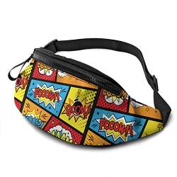 600 Sporttasche Comic-Doodle-Boom Gürteltasche Atmungsaktiv Bauchtasche Verstellbarer Waist Fanny Pack Für Spazieren Laufen Wandern von 600