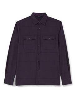 7 For All Mankind Men's Overshirt Cotton Wool Flanel Check Shirt, Violet, L von 7 For All Mankind